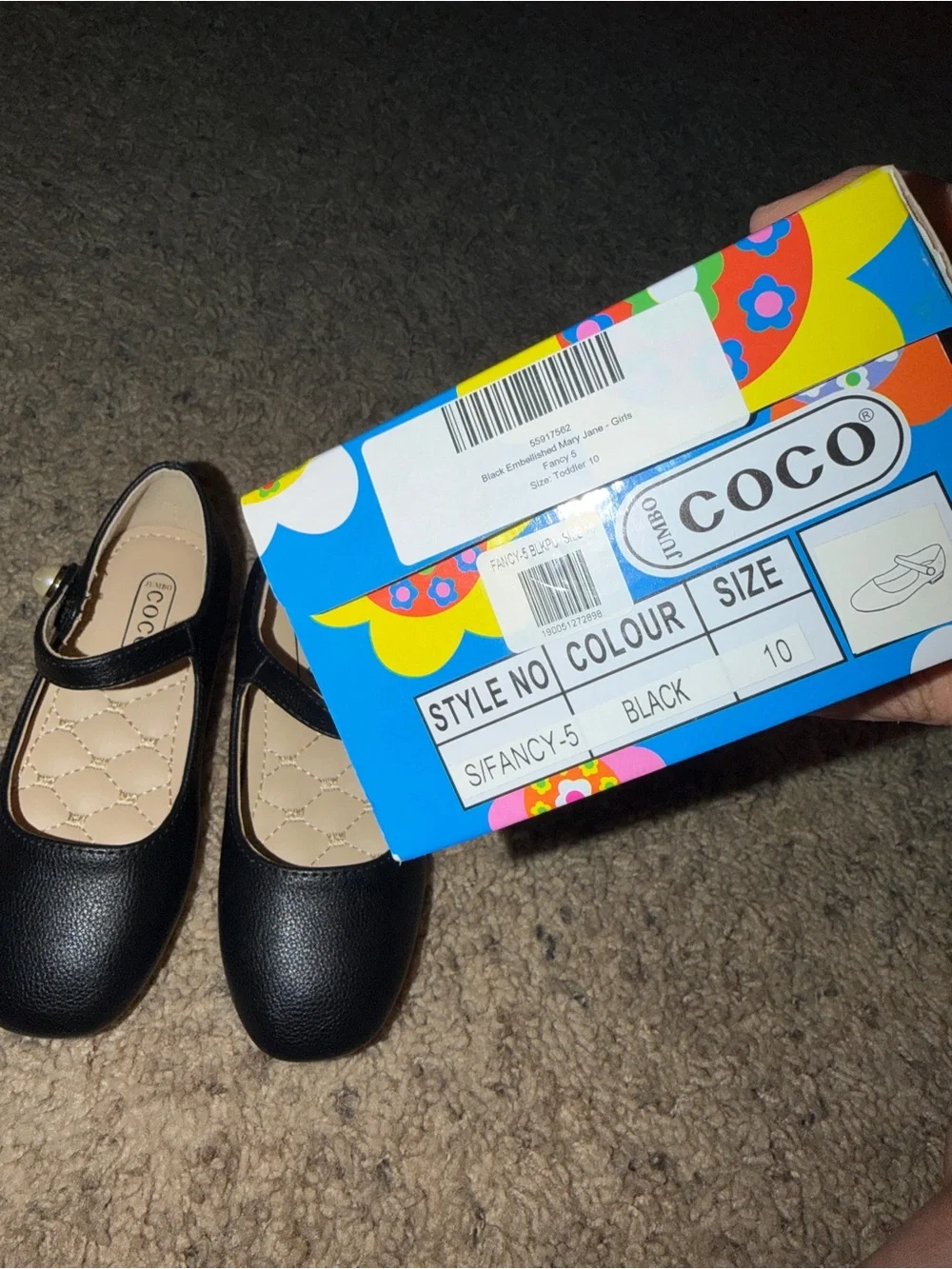 Girls' Coco Black Mary Jane Dress Shoes